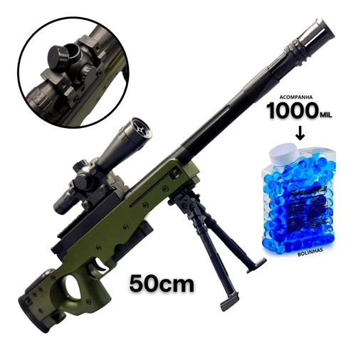 Arma De Brinquedo Sniper Grande 50cm Lança Bolinha De Gel